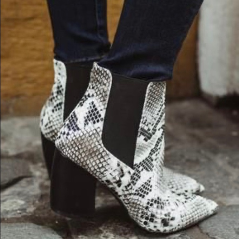QUIPID MILKY WAY SNAKESKIN BOOTIES